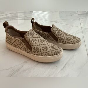 Tory T Monogram Slip on Canvas Sneaker